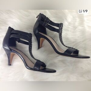 Vince Camuto Elegant Black Strappy Heels, sz. 10